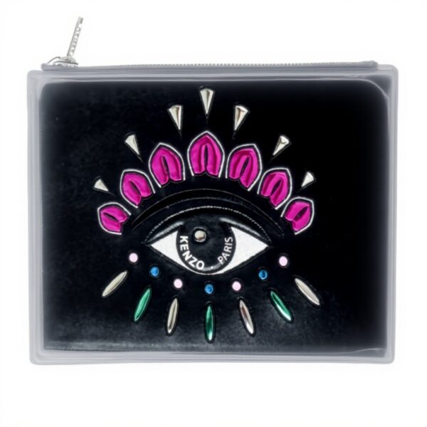 Bustina Kenzo Pelle Pochette Clutch Nero Azzurro Donna