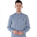 Camicia Kenzo Uomo Tiger Blu Scuro Manica Lunga