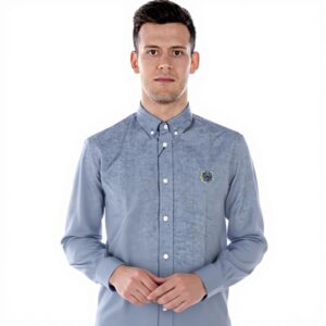 Camicia Kenzo Uomo Tiger Blu Scuro Manica Lunga