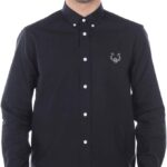 Camicia Kenzo Uomo Nero Tiger Design Manica Lunga-0
