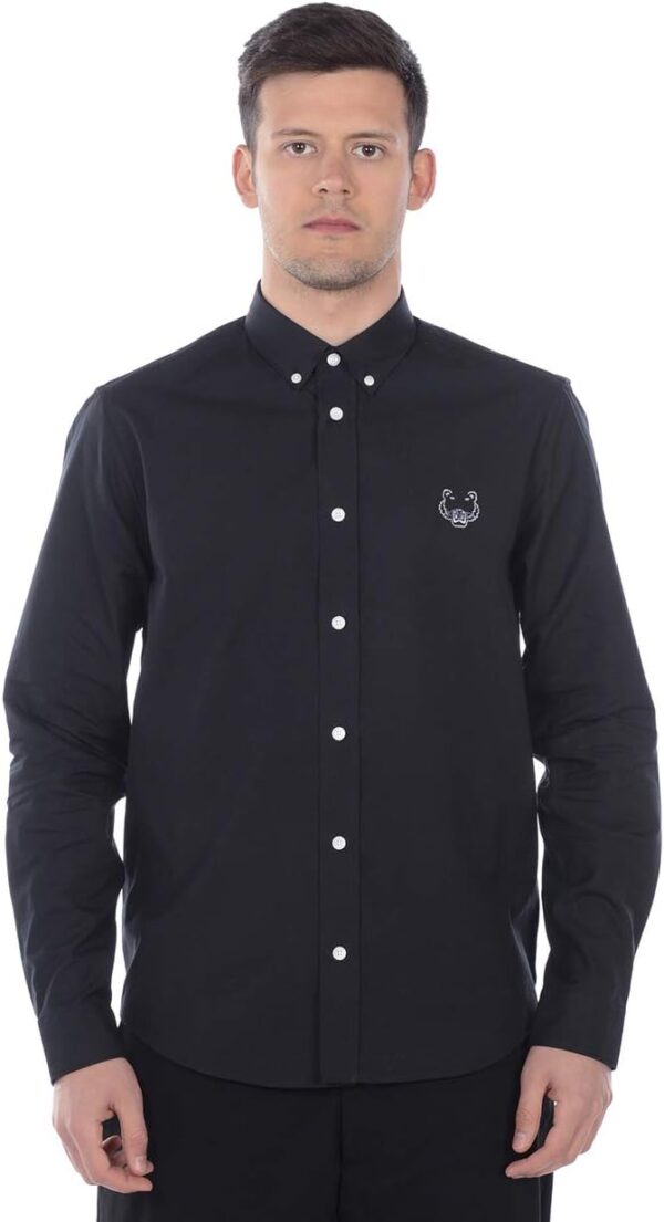 Camicia Kenzo Uomo Nero Tiger Design Manica Lunga-0
