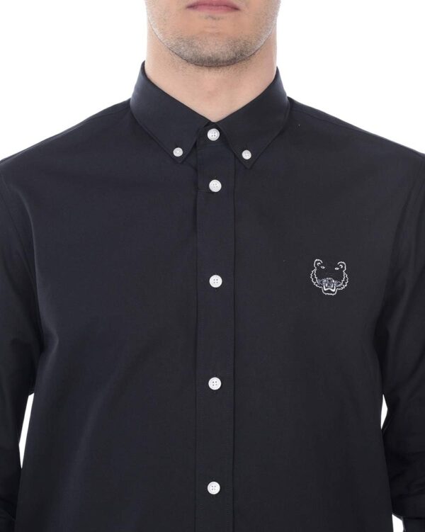 Camicia Kenzo Uomo Nero Tiger Design Manica Lunga-2