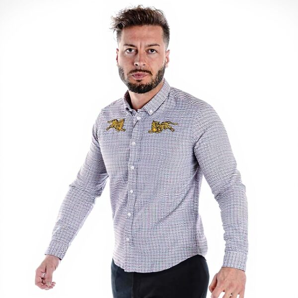 Camicia Kenzo Uomo Jumping Tiger Check Multicolore XXL