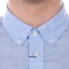 Camicia Kenzo Uomo Blu Collo Button Down Cotone Lino-8