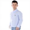 Camicia Kenzo Uomo Blu Collo Button Down Cotone Lino