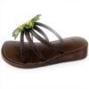 Ciabatta El Gaucho donna pelle vera zeppa bassa brown 36