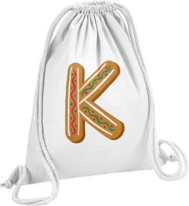 Borsa da palestra cotone Kylian Kenza lettera alfabeto nome-0
