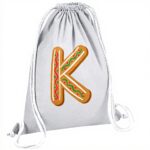Borsa da palestra cotone Kylian Kenza lettera alfabeto nome