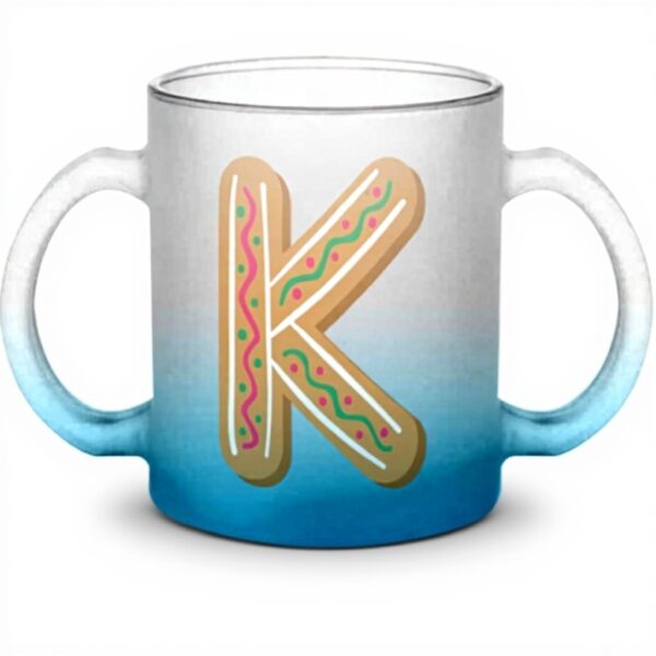 Tazza vetro blu Fabulous Kylian Kenza regalo bambino Natale