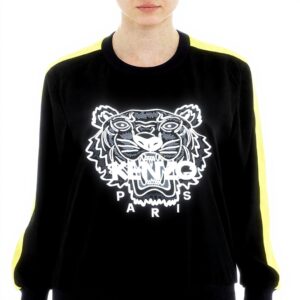 Felpa Kenzo Donna Nero Senza Cappuccio Taglia L