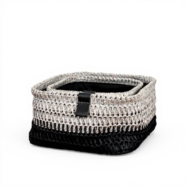 Cestini portaoggetti JVL Kenzi quadrati grigio chiaro