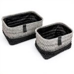 Cestini portaoggetti JVL Kenzi set 2 grigio organizzazione