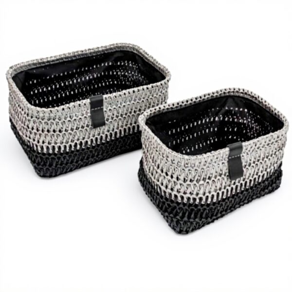 Cestini portaoggetti JVL Kenzi set 2 grigio organizzazione