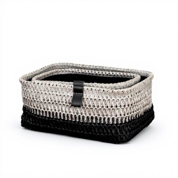 Cestini portaoggetti JVL Kenzi set 2 grigio organizzazione