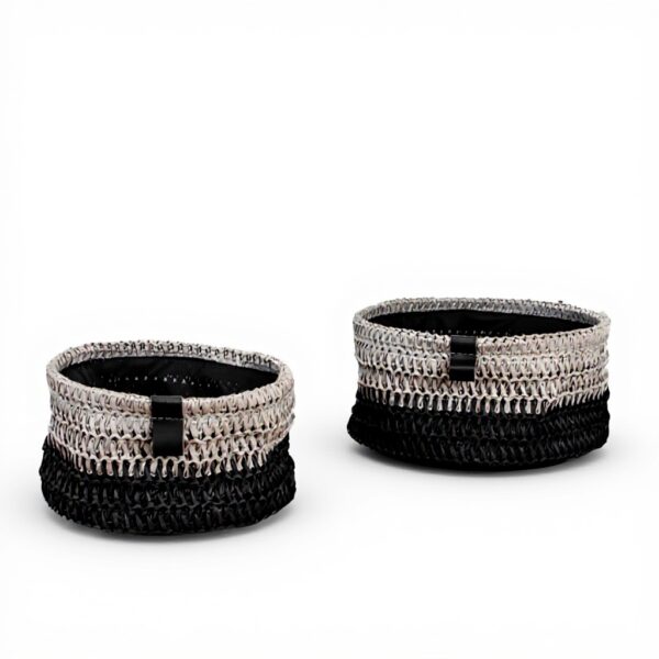 JVL Kenzi cestini portaoggetti rotondi grigio design moderno