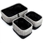 Cestini portaoggetti JVL Kenzi set 3 grigio organizzazione