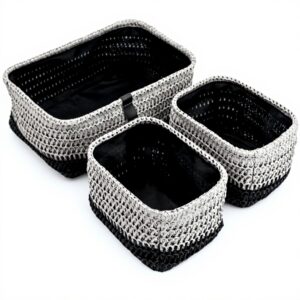 Cestini portaoggetti JVL Kenzi set 3 grigio organizzazione