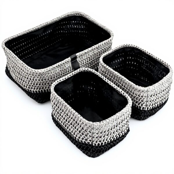 Cestini portaoggetti JVL Kenzi set 3 grigio organizzazione