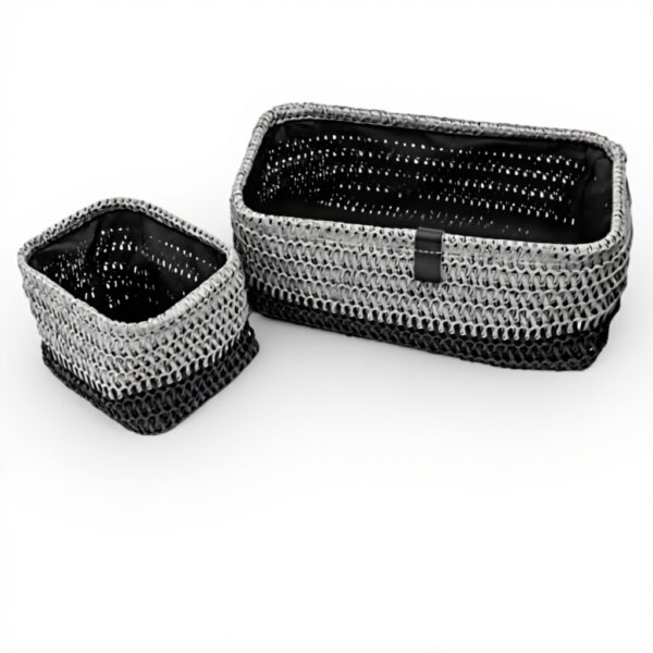 Cestini portaoggetti JVL Kenzi set 3 grigio organizzazione