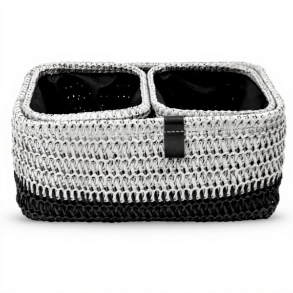 Cestini portaoggetti JVL Kenzi set 3 grigio organizzazione