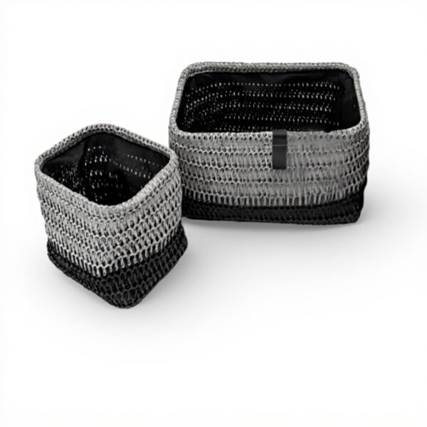 Cestini portaoggetti JVL Kenzi set 3 grigio organizzazione