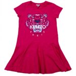 Abito Kenzo Bambina Fucsia Cotone Jersey Moda Ragazze