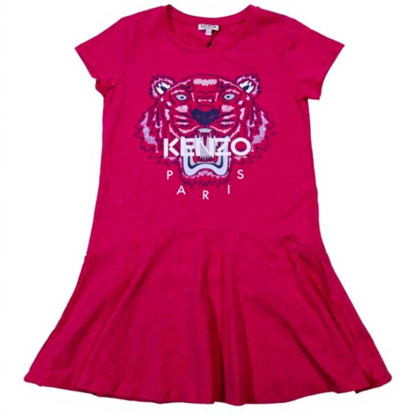 Abito Kenzo Bambina Fucsia Cotone Jersey Moda Ragazze