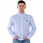 Camicia Casual Uomo Kenzo Blue Colletto Club Cotone