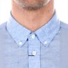 Camicia Casual Uomo Kenzo Blue Colletto Club Cotone