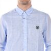 Camicia Casual Uomo Kenzo Blue Colletto Club Cotone
