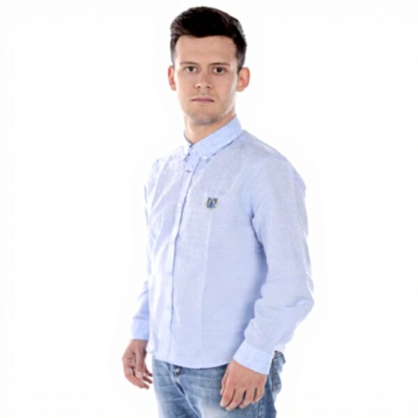 Camicia Casual Uomo Kenzo Blue Colletto Club Cotone