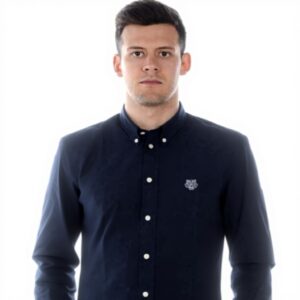 Camicia Kenzo uomo blu marino collo button-down taglia M