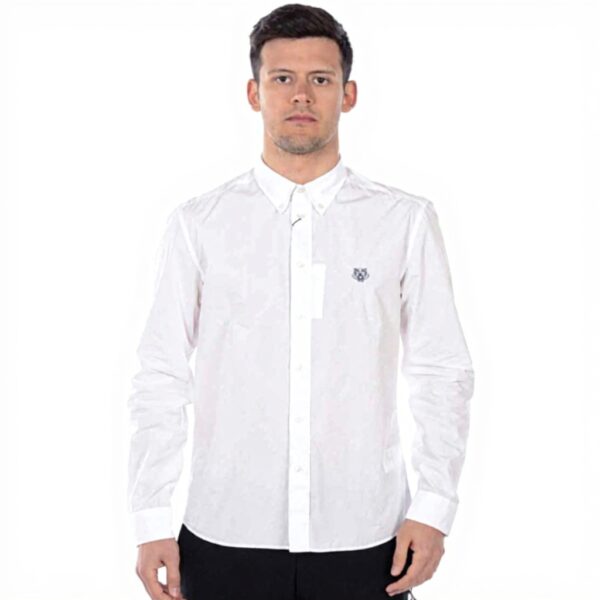 Camicia Kenzo Uomo Bianco Collo Button Down Manica Lunga