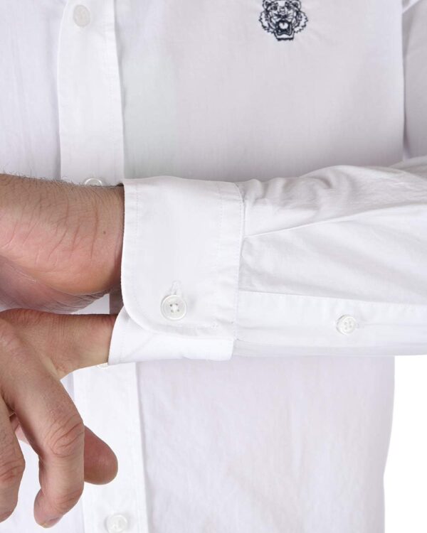 Camicia Kenzo Uomo Tiger Bianco Collo Button Down-7