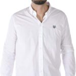 Camicia Kenzo Uomo Tiger Bianco Collo Button Down-0