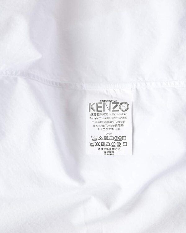 Camicia Kenzo Uomo Tiger Bianco Collo Button Down-8