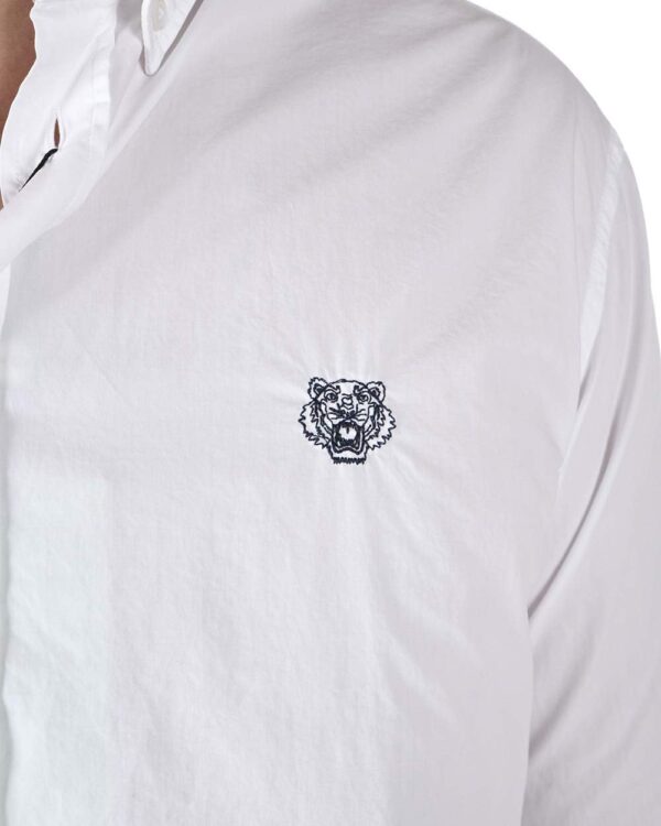 Camicia Kenzo Uomo Tiger Bianco Collo Button Down-4