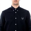 Camicia Kenzo Uomo Tiger Nero Collo Button Down