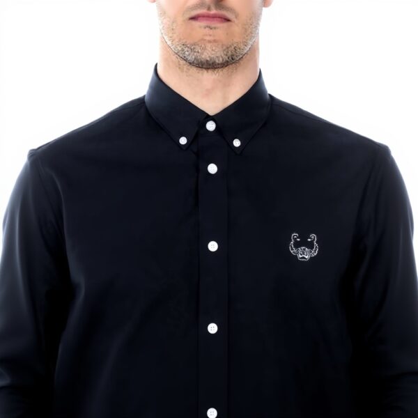 Camicia Kenzo Uomo Tiger Nero Collo Button Down