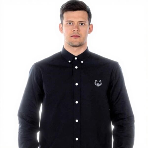 Camicia Kenzo Uomo Tiger Nero Collo Button Down