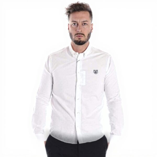 Camicia Kenzo Tiger Uomo Bianco Collo Button Down