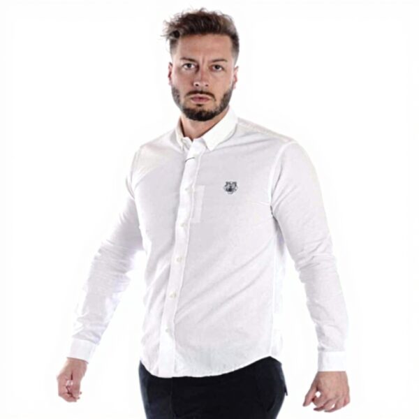 Camicia Kenzo Tiger Uomo Bianco Collo Button Down