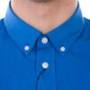 Camicia Kenzo Tiger Blu Denim Uomo Collo Button Down-8