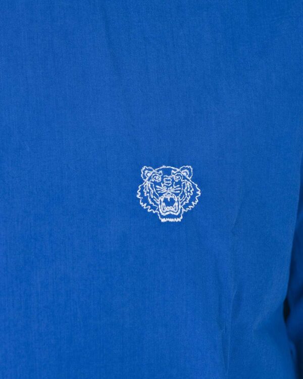 Camicia Kenzo Tiger Blu Denim Uomo Collo Button Down-6
