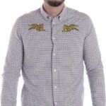 Camicia Kenzo Jumping Tiger Check Uomo Manica Lunga Casual-0