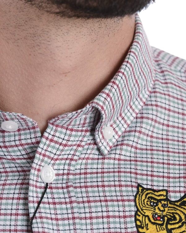 Camicia Kenzo Jumping Tiger Check Uomo Manica Lunga Casual-5