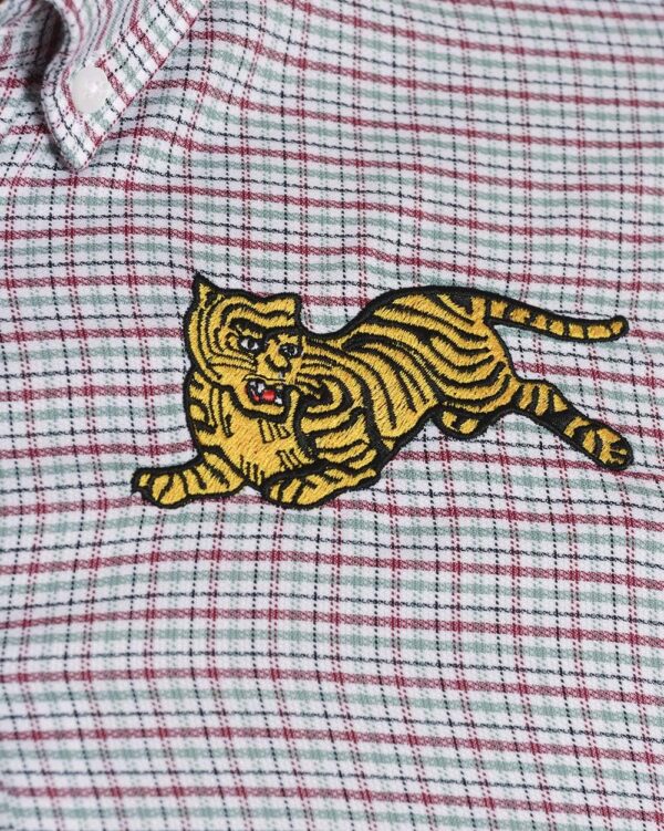 Camicia Kenzo Jumping Tiger Check Uomo Manica Lunga Casual-6