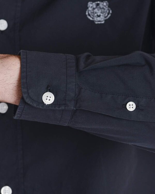 Camicia Kenzo Uomo Collo Button Down Manica Lunga Blu-7