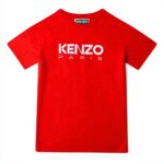 Vestito bambina KENZO cotone rosso maniche corte