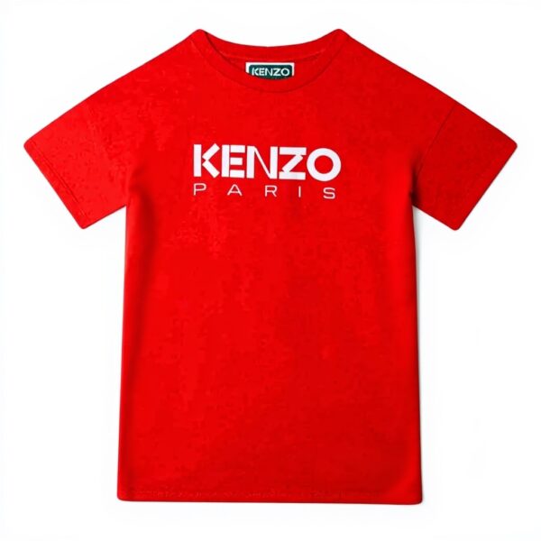 Vestito bambina KENZO cotone rosso maniche corte